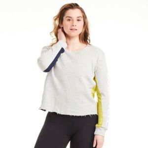 EUC soulcycle colorblock grey pullover size large